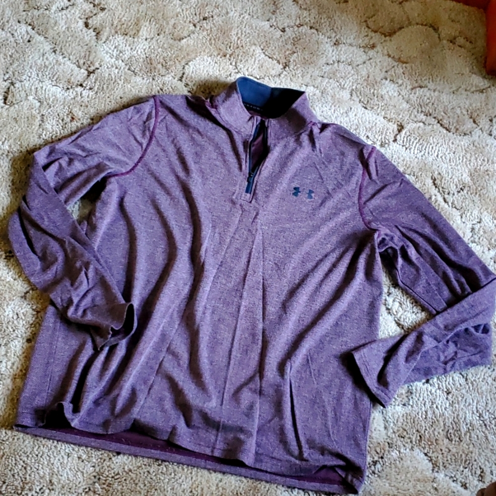 Men's Under Armor zip long sleeve golf shirt threadborne